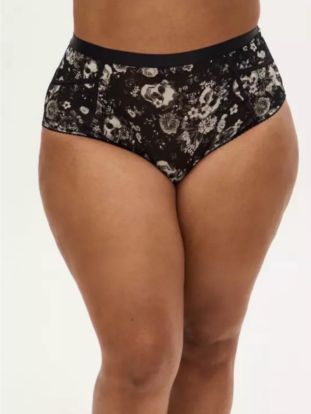 Simply Mesh High Waist Brief Panty With Piping